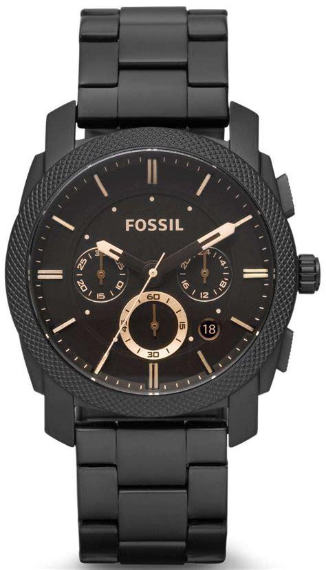 fossil black chronograph watch